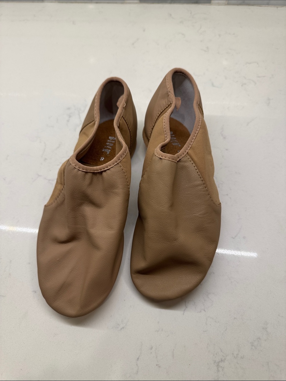 Bloch Women's Tan Leather Neo Flex Slip-On Jazz Shoes